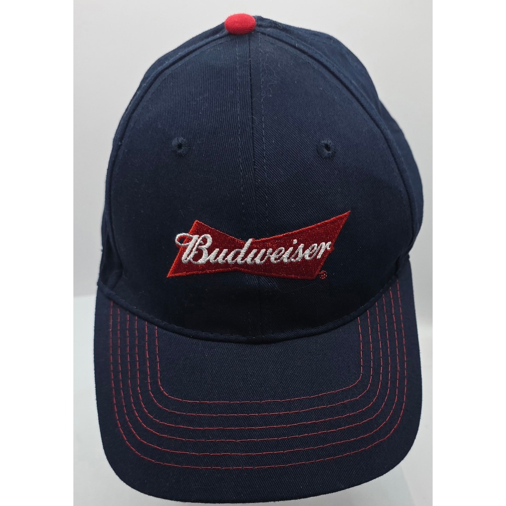 K-Products Headwear Budweiser‎ Strapback Hat Baseball Cap Navy Red